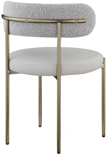 Meridian Furniture - Beacon Taupe Vegan Leather and Boucle Fabric Dining Chair (Set of 2) - 886Taupe-C veiw 5