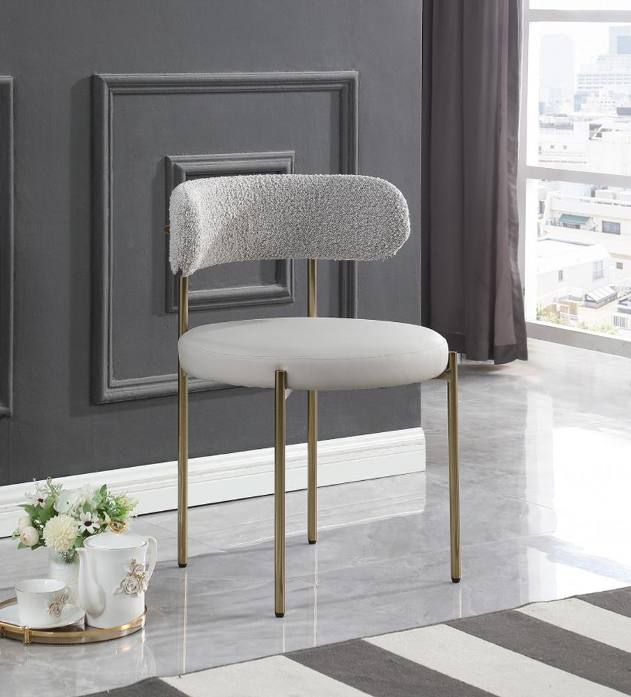Meridian Furniture - Beacon Taupe Vegan Leather and Boucle Fabric Dining Chair (Set of 2) - 886Taupe-C veiw 7