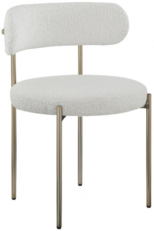 Meridian Furniture - Beacon Cream Boucle Fabric Dining Chair (Set of 2) - 887Cream-C veiw 1