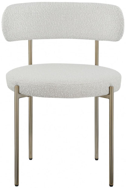 Meridian Furniture - Beacon Cream Boucle Fabric Dining Chair (Set of 2) - 887Cream-C veiw 3