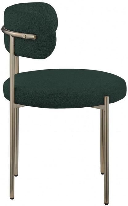 Meridian Furniture - Beacon Green Boucle Fabric Dining Chair (Set of 2) - 887Green-C veiw 4