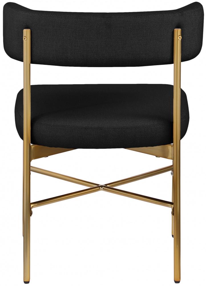 Meridian Furniture - Rivage Black Durable Linen Textured Fabric Dining Chair (Set of 2) - 926Black-C veiw 2