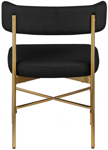 Meridian Furniture - Rivage Black Durable Linen Textured Fabric Dining Chair (Set of 2) - 926Black-C veiw 2