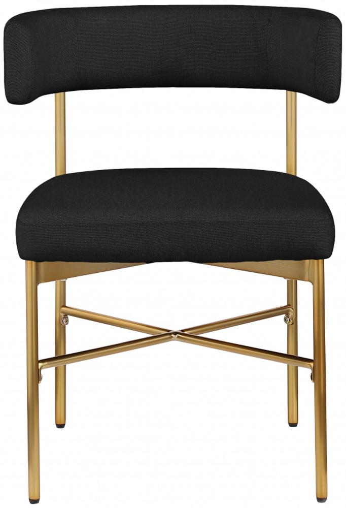 Meridian Furniture - Rivage Black Durable Linen Textured Fabric Dining Chair (Set of 2) - 926Black-C veiw 3
