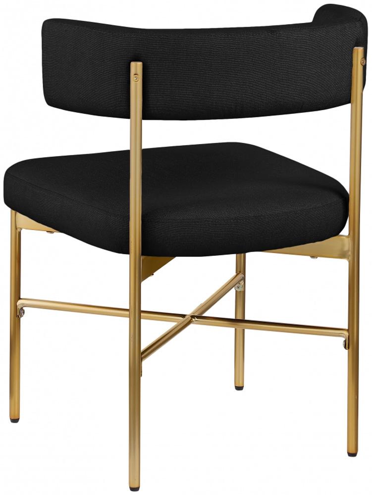 Meridian Furniture - Rivage Black Durable Linen Textured Fabric Dining Chair (Set of 2) - 926Black-C veiw 5
