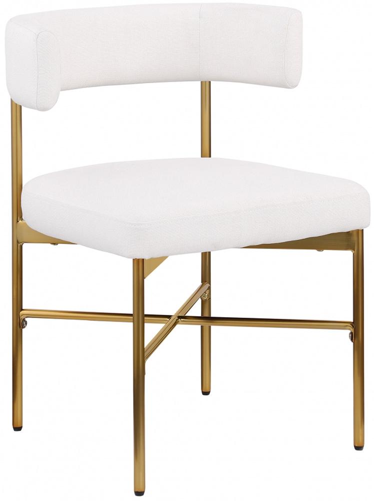 Meridian Furniture - Rivage Cream Durable Linen Textured Fabric Dining Chair (Set of 2) - 926Cream-C veiw 1