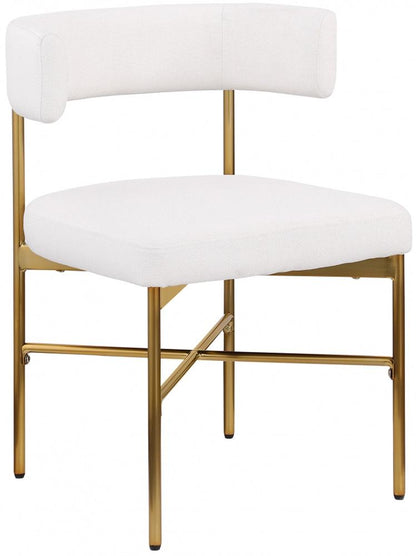 Meridian Furniture - Rivage Cream Durable Linen Textured Fabric Dining Chair (Set of 2) - 926Cream-C veiw 1