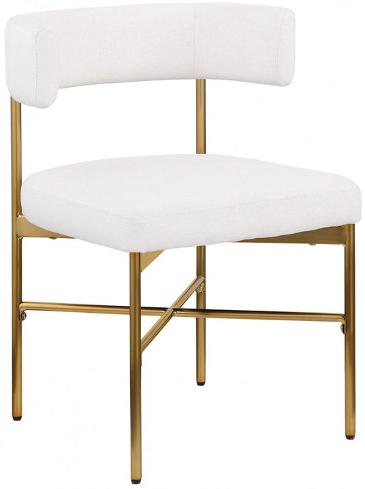 Meridian Furniture - Rivage Cream Durable Linen Textured Fabric Dining Chair (Set of 2) - 926Cream-C veiw 1