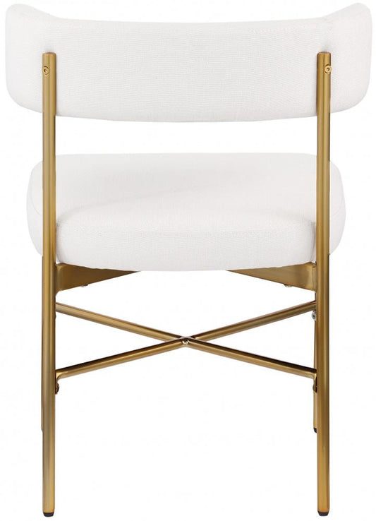 Meridian Furniture - Rivage Cream Durable Linen Textured Fabric Dining Chair (Set of 2) - 926Cream-C veiw 2