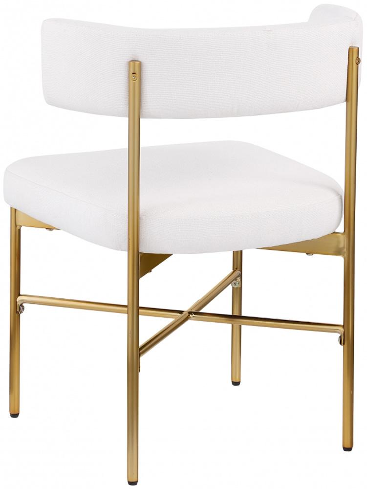 Meridian Furniture - Rivage Cream Durable Linen Textured Fabric Dining Chair (Set of 2) - 926Cream-C veiw 5