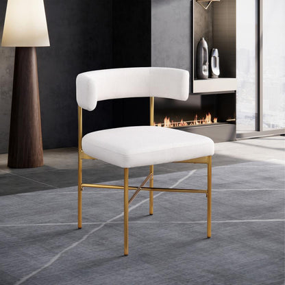 Meridian Furniture - Rivage Cream Durable Linen Textured Fabric Dining Chair (Set of 2) - 926Cream-C veiw 6