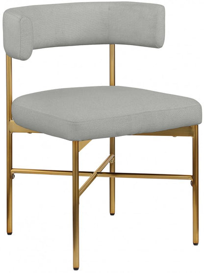 Meridian Furniture - Rivage Light Grey Durable Linen Textured Fabric Dining Chair (Set of 2) - 926Grey-C veiw 1