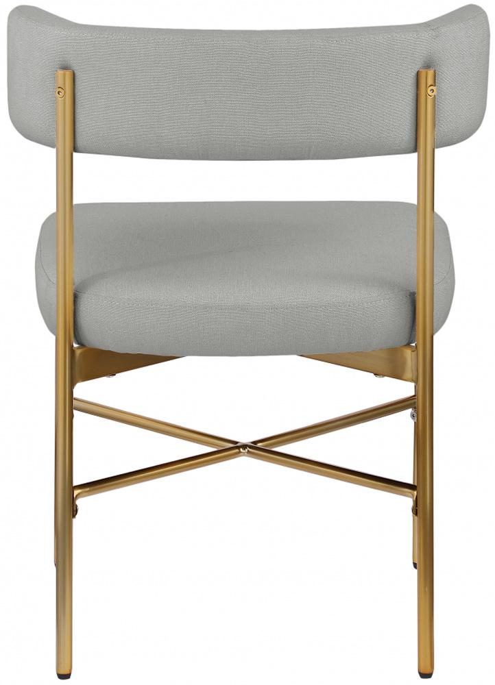 Meridian Furniture - Rivage Light Grey Durable Linen Textured Fabric Dining Chair (Set of 2) - 926Grey-C veiw 2