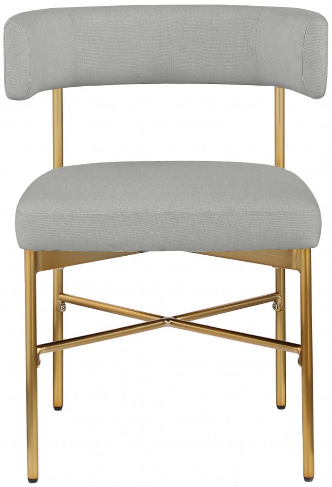 Meridian Furniture - Rivage Light Grey Durable Linen Textured Fabric Dining Chair (Set of 2) - 926Grey-C veiw 3