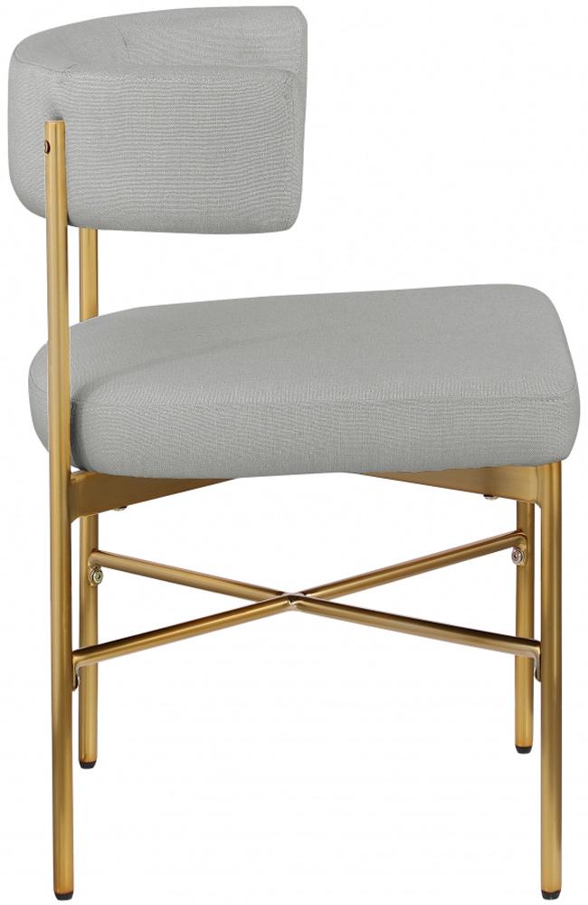 Meridian Furniture - Rivage Light Grey Durable Linen Textured Fabric Dining Chair (Set of 2) - 926Grey-C veiw 4