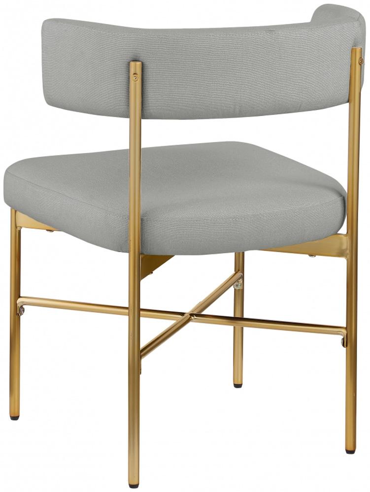 Meridian Furniture - Rivage Light Grey Durable Linen Textured Fabric Dining Chair (Set of 2) - 926Grey-C veiw 5