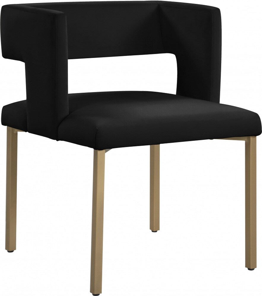 Meridian Furniture - Caleb Black Velvet Dining Chair (Set of 2) - 967Black-C veiw 1
