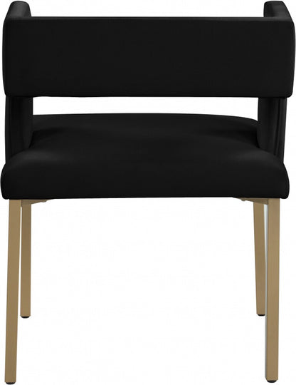 Meridian Furniture - Caleb Black Velvet Dining Chair (Set of 2) - 967Black-C veiw 2