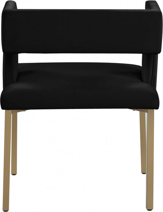 Meridian Furniture - Caleb Black Velvet Dining Chair (Set of 2) - 967Black-C veiw 2
