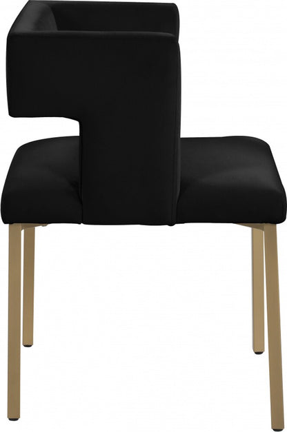 Meridian Furniture - Caleb Black Velvet Dining Chair (Set of 2) - 967Black-C veiw 3