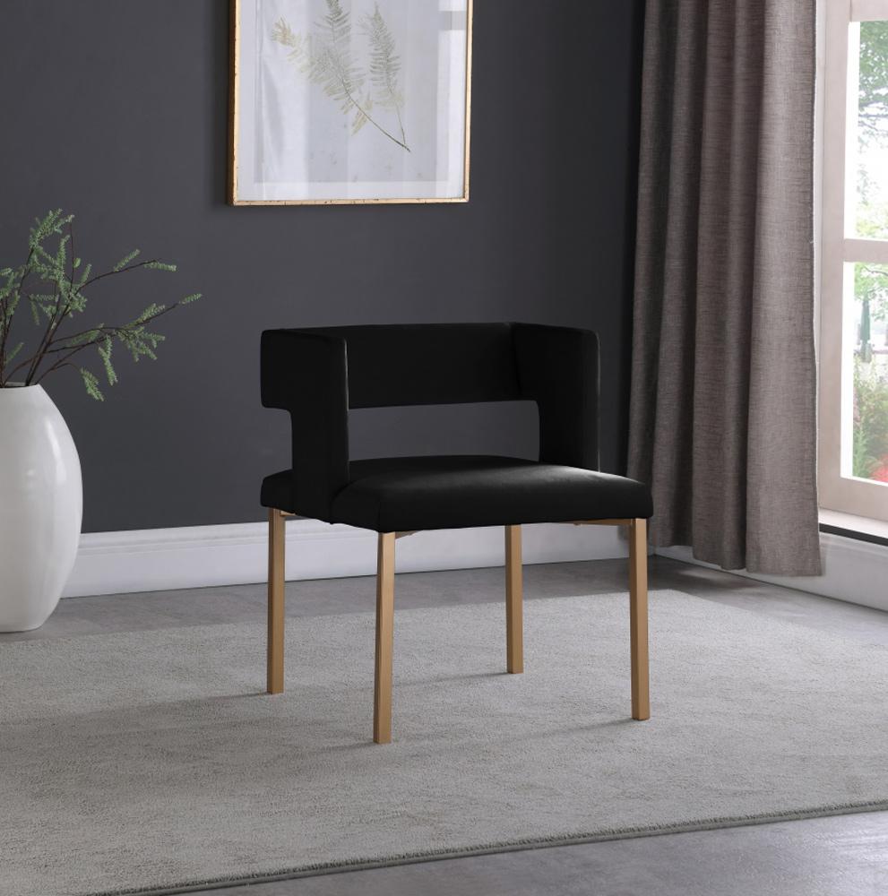 Meridian Furniture - Caleb Black Velvet Dining Chair (Set of 2) - 967Black-C veiw 6