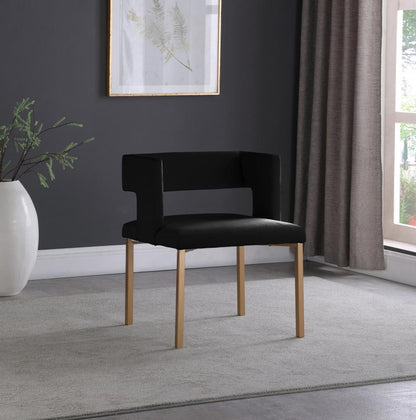 Meridian Furniture - Caleb Black Velvet Dining Chair (Set of 2) - 967Black-C veiw 6