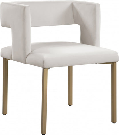 Meridian Furniture - Caleb Cream Velvet Dining Chair (Set of 2) - 967Cream-C veiw 1