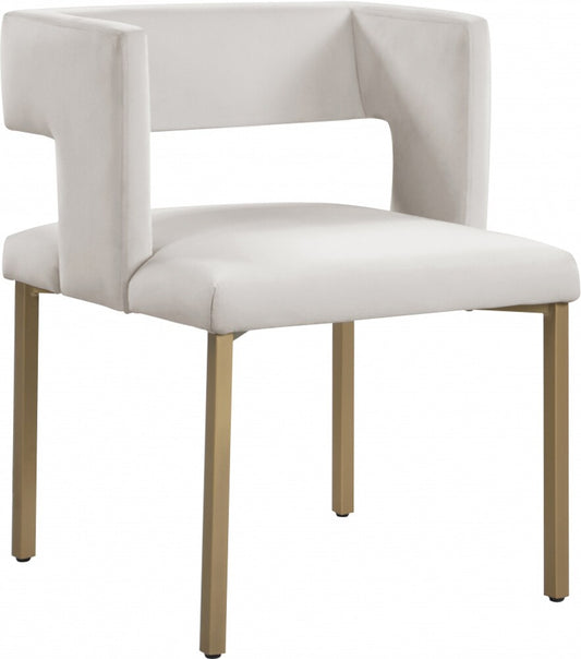 Meridian Furniture - Caleb Cream Velvet Dining Chair (Set of 2) - 967Cream-C veiw 1
