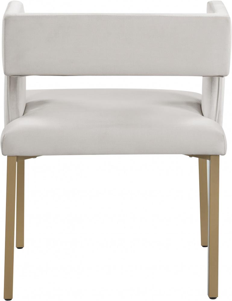 Meridian Furniture - Caleb Cream Velvet Dining Chair (Set of 2) - 967Cream-C veiw 2