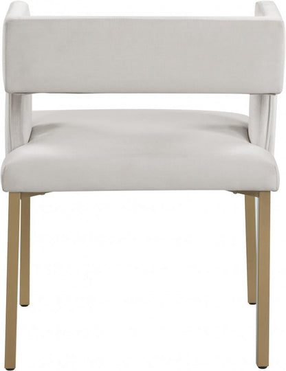 Meridian Furniture - Caleb Cream Velvet Dining Chair (Set of 2) - 967Cream-C veiw 2