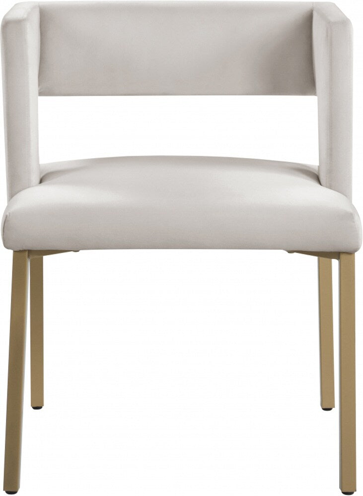 Meridian Furniture - Caleb Cream Velvet Dining Chair (Set of 2) - 967Cream-C veiw 4