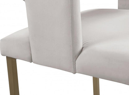 Meridian Furniture - Caleb Cream Velvet Dining Chair (Set of 2) - 967Cream-C veiw 5