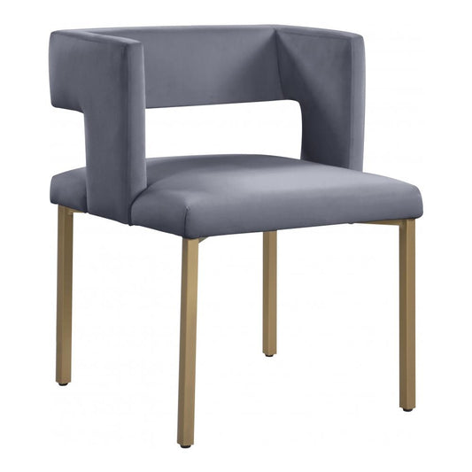 Meridian Furniture - Caleb Grey Velvet Dining Chair (Set of 2) - 967Grey-C veiw 1
