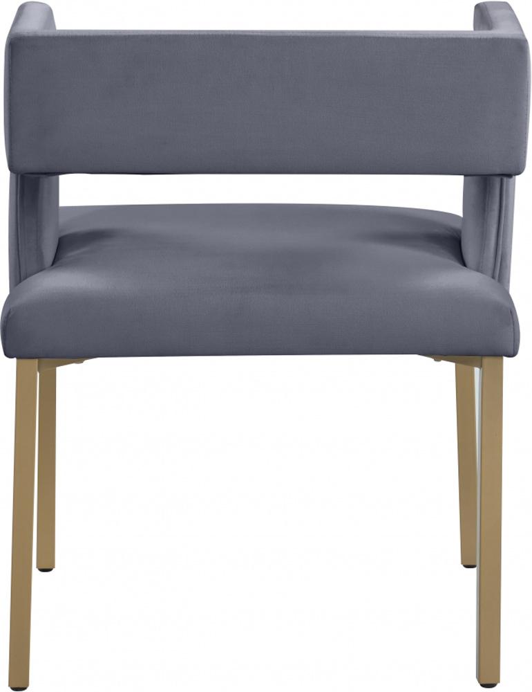 Meridian Furniture - Caleb Grey Velvet Dining Chair (Set of 2) - 967Grey-C veiw 2