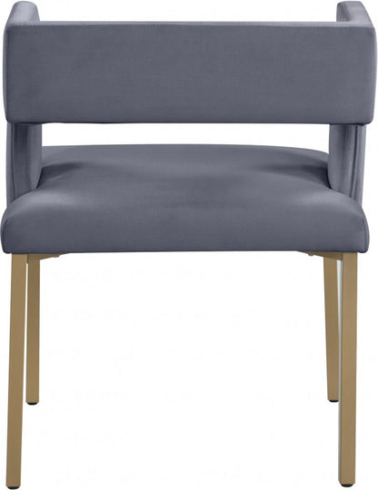 Meridian Furniture - Caleb Grey Velvet Dining Chair (Set of 2) - 967Grey-C veiw 2