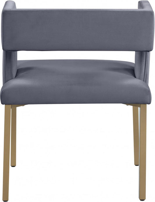 Meridian Furniture - Caleb Grey Velvet Dining Chair (Set of 2) - 967Grey-C veiw 2