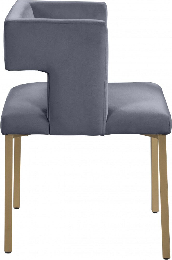 Meridian Furniture - Caleb Grey Velvet Dining Chair (Set of 2) - 967Grey-C veiw 3