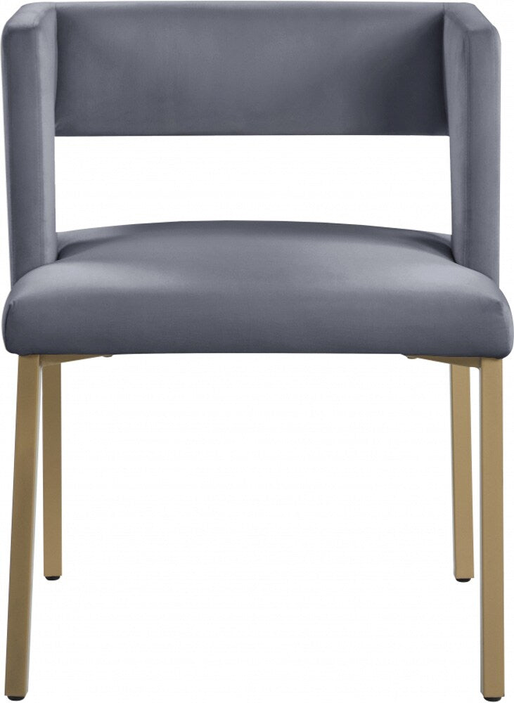 Meridian Furniture - Caleb Grey Velvet Dining Chair (Set of 2) - 967Grey-C veiw 4