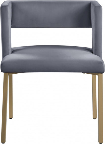 Meridian Furniture - Caleb Grey Velvet Dining Chair (Set of 2) - 967Grey-C veiw 4