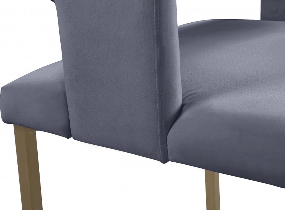Meridian Furniture - Caleb Grey Velvet Dining Chair (Set of 2) - 967Grey-C veiw 5
