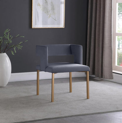 Meridian Furniture - Caleb Grey Velvet Dining Chair (Set of 2) - 967Grey-C veiw 6