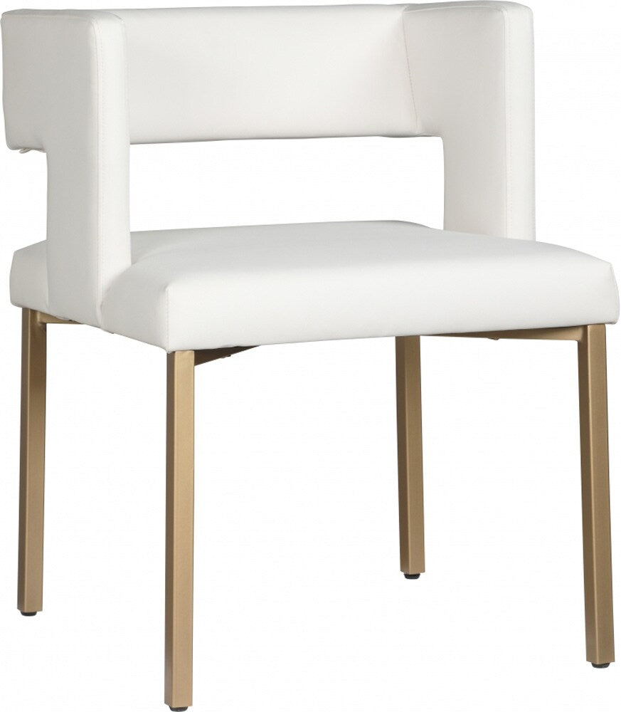 Meridian Furniture - Caleb White Vegan Leather Dining Chair (Set of 2) - 967White-C veiw 1