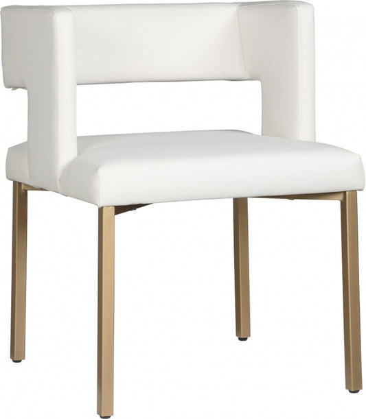 Meridian Furniture - Caleb White Vegan Leather Dining Chair (Set of 2) - 967White-C veiw 1
