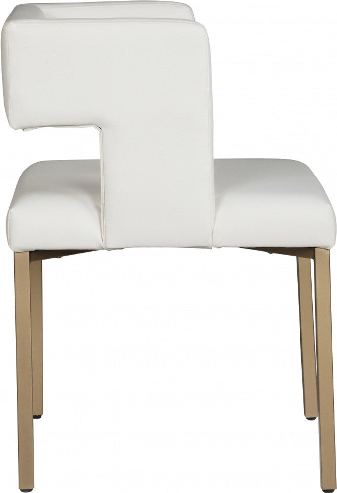 Meridian Furniture - Caleb White Vegan Leather Dining Chair (Set of 2) - 967White-C veiw 3