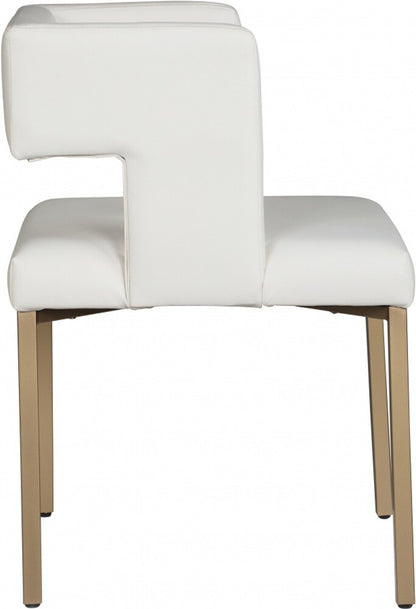 Meridian Furniture - Caleb White Vegan Leather Dining Chair (Set of 2) - 967White-C veiw 3
