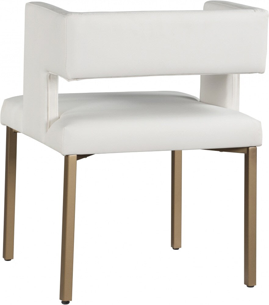 Meridian Furniture - Caleb White Vegan Leather Dining Chair (Set of 2) - 967White-C veiw 5