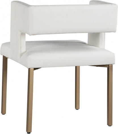 Meridian Furniture - Caleb White Vegan Leather Dining Chair (Set of 2) - 967White-C veiw 5