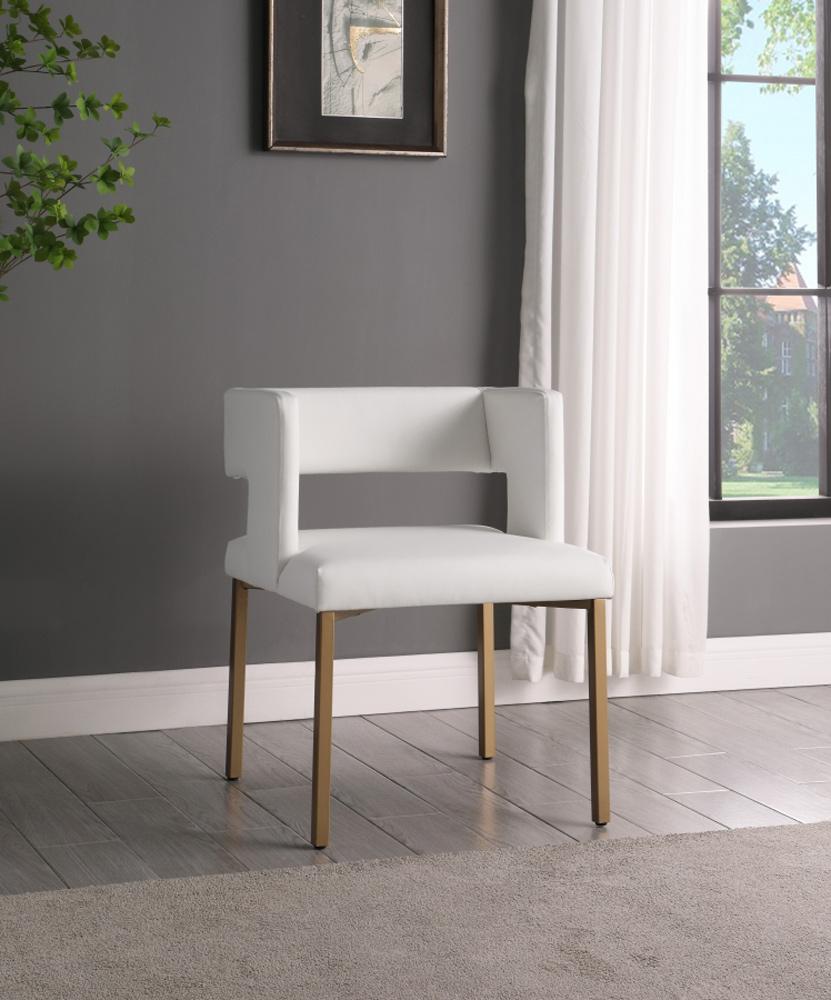 Meridian Furniture - Caleb White Vegan Leather Dining Chair (Set of 2) - 967White-C veiw 6