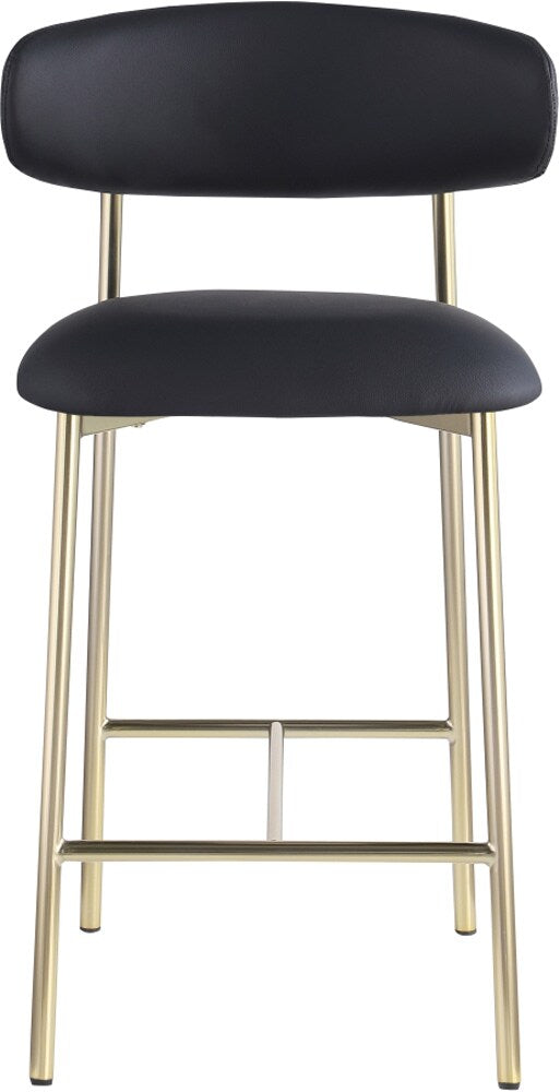 Meridian Furniture - Lupita Black Vegan Leather Counter Stool (Set of 2) - 995Black-C veiw 2