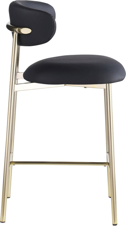 Meridian Furniture - Lupita Black Vegan Leather Counter Stool (Set of 2) - 995Black-C veiw 3